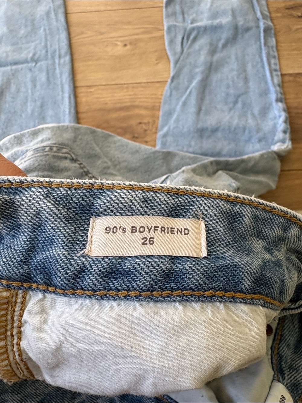 PacSun 90s Boyfriend Light Blue Straight-Leg Distressed Denim Jeans - Picture 6 of 8